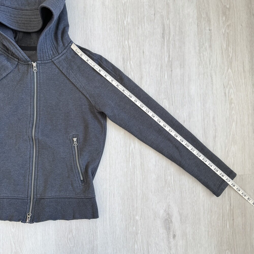 Lululemon Scuba Hoodie II Full-Zip Heathered Charcoal Grey 6 Women Pleated RARE - Picture 11 of 11